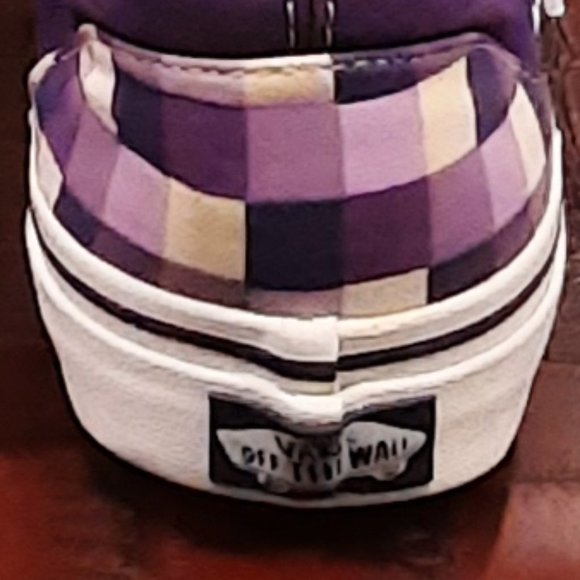 Vans Purple Checkered Low Top Lace Up Canvas Sneakers Womens 8.5 / Men's… - Picture 7 of 11